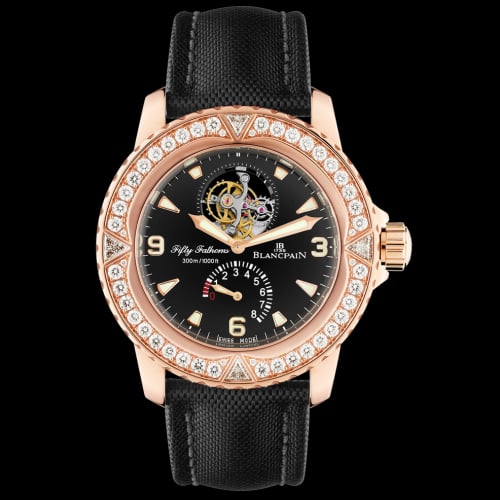 Blancpain Fifty Fathoms Tourbillon 8 Jours Red Gold / Diamonds / Black Canvas