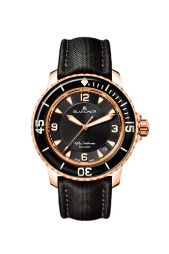 Blancpain Fifty Fathoms Automatique Red Gold / Black / Sailcloth
