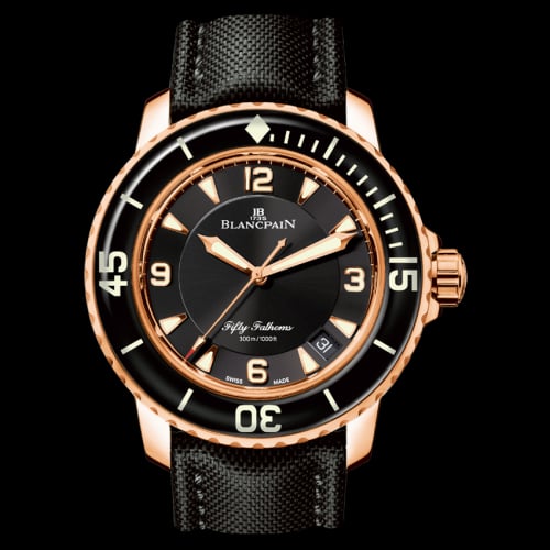 Blancpain Fifty Fathoms Automatique Red Gold / Black / Black Canvas