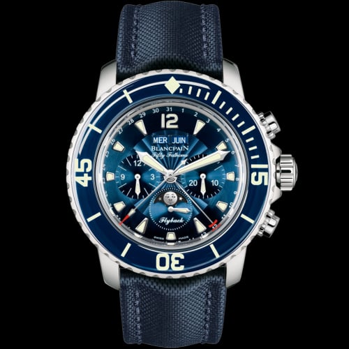 Blancpain Fifty Fathoms Chronographe Flyback Quantieme Complet Stainless Steel / Blue / Blue Canvas