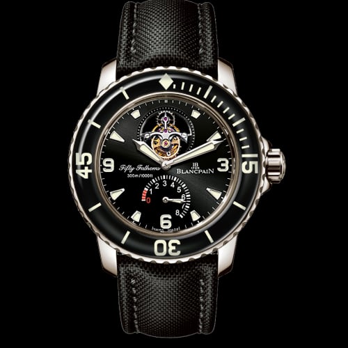Blancpain Fifty Fathoms Tourbillon 8 Jours White Gold / Black / Black Canvas