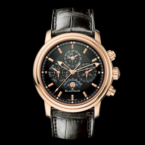Blancpain Léman Chronographe Flyback Quantième Perpétuel Red Gold / Black / Alligator