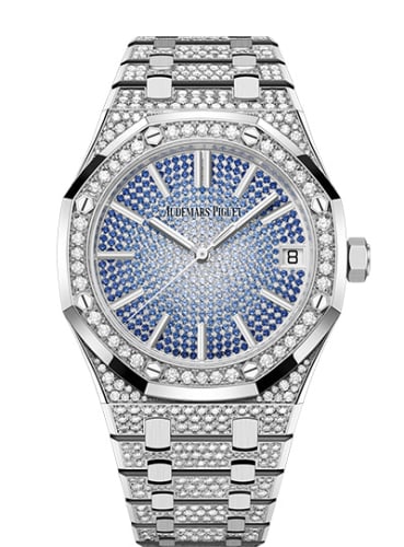 Audemars Piguet Royal Oak Selfwinding 41 White Gold - Diamond / Blue Sapphire / 50th Anniversary