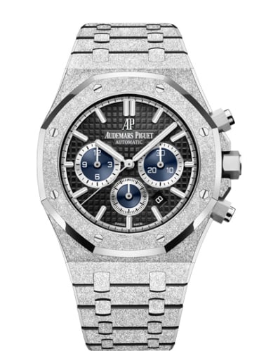 Audemars Piguet Royal Oak 41 Chronograph Frosted White Gold / Black