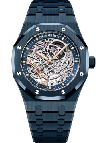 Audemars Piguet Royal Oak 41 Double Balance Wheel Openworked Blue Nuit, Nuage 50 Ceramic