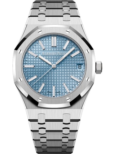 Audemars Piguet Royal Oak Selfwinding 41 White Gold / Light Blue - Baguette / 50 Years