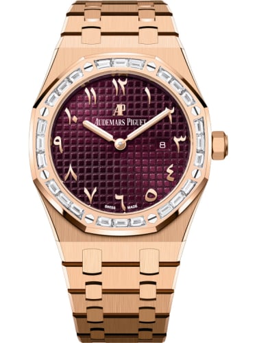 Audemars Piguet Royal Oak 67656 Quartz Pink Gold - Baguette / Purple - Eastern Arabic