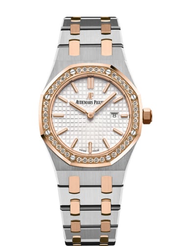 Audemars Piguet Royal Oak 67651 Quartz Stainless Steel / Pink Gold / Diamond / Silver / Bracelet