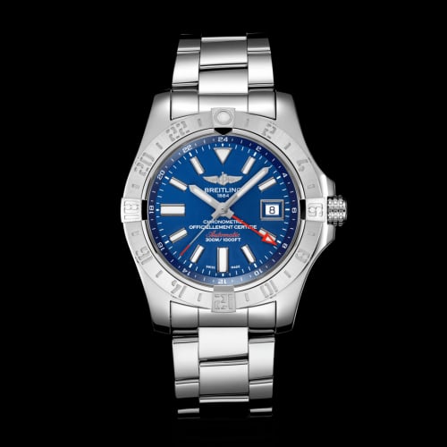 Breitling Avenger II GMT Stainless Steel / Mariner Blue / Bracelet
