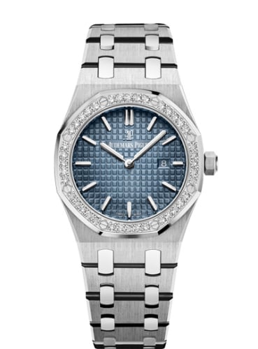 Audemars Piguet Royal Oak 67651 Quartz Titanium / Platinum / Blue / Bracelet