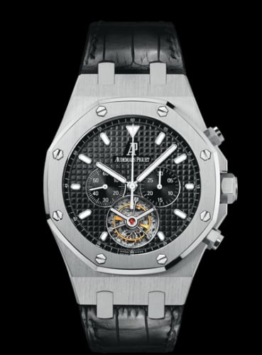 Audemars Piguet Royal Oak Tourbillon Chronograph Stainless Steel / Black / Strap