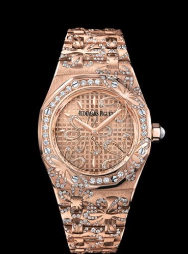 Audemars Piguet Royal Oak 67617 Pink Gold / Pink / Floral