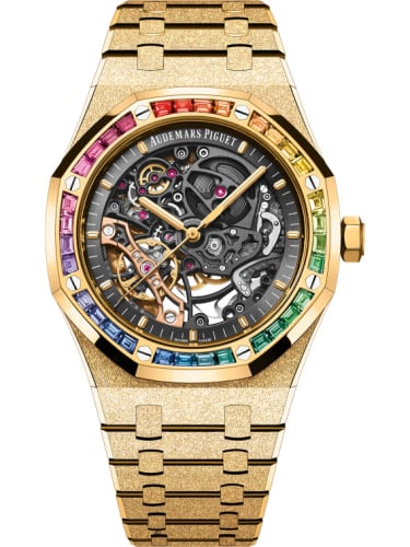 Audemars Piguet Royal Oak 41 Double Balance Wheel Openworked Frosted Yellow Gold - Rainbow
