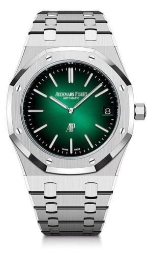 Audemars Piguet Royal Oak Extra-Thin Platinum / Green / 50th Anniversary