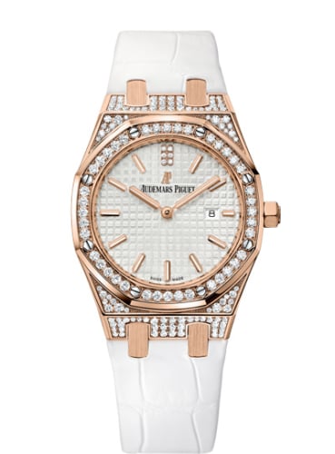 Audemars Piguet Royal Oak 33 Quartz Pink Gold / Diamond / Silver / Strap
