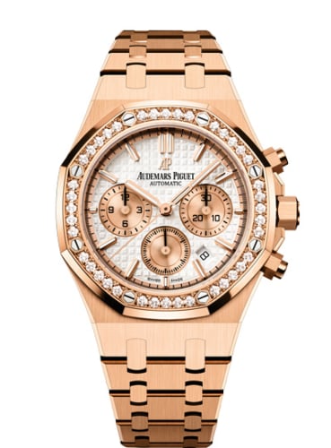 Audemars Piguet Royal Oak Chronograph 38 Pink Gold / Diamond / Silver