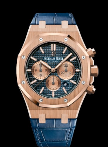 Audemars Piguet Royal Oak Chronograph 41 Pink Gold / Blue / Alligator