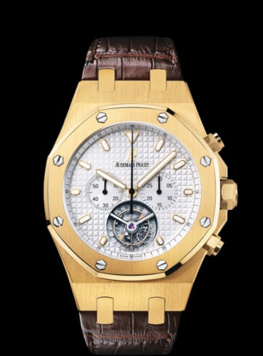 Audemars Piguet Royal Oak Tourbillon Chronograph Yellow Gold / Silver / Strap