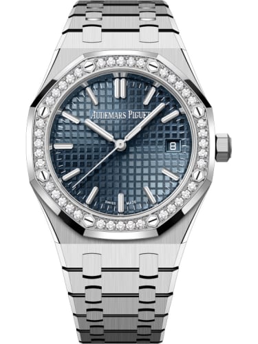 Audemars Piguet Royal Oak Selfwinding 34 Stainless Steel - Diamond / Blue / Bracelet / 50th Anniversary