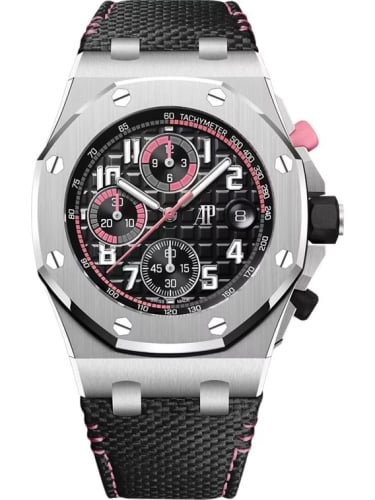 Audemars Piguet Royal Oak Offshore Stainless Steel / Black - Pink / Bracelet