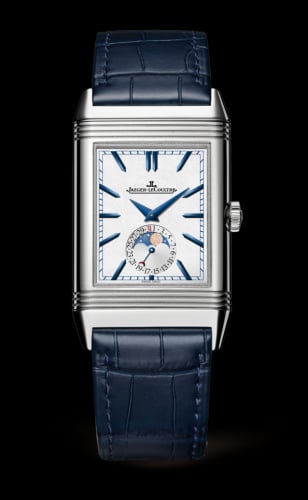 Jaeger-LeCoultre Reverso Tribute Moon Stainless Steel / Silver / Alligator