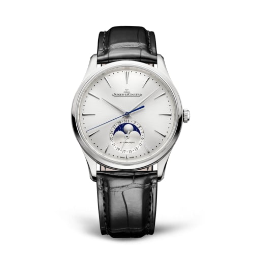 Jaeger-LeCoultre Master Ultra Thin Moon Stainless Steel / Silver / Alligator
