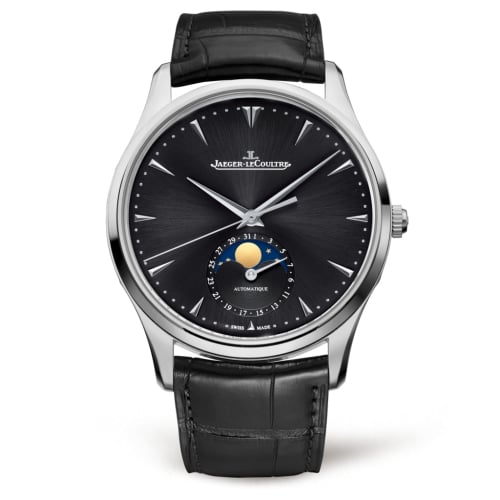 Jaeger-LeCoultre Master Ultra Thin Moon Stainless Steel / Black / Alligator