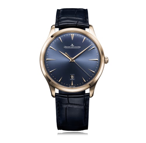 Jaeger-LeCoultre Master Ultra Thin Date Red Gold / Bucherer Blue