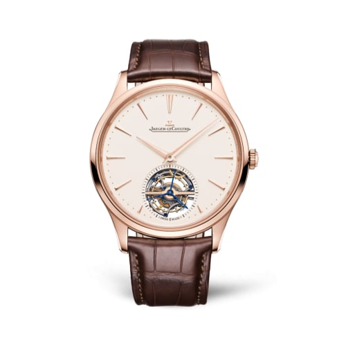 Jaeger-LeCoultre Master Ultra Thin Tourbillon Pink Gold / Eggshell / Alligator