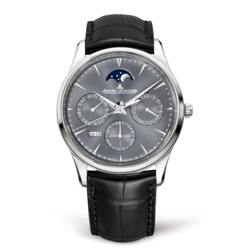 Jaeger-LeCoultre Master Ultra Thin Perpetual White Gold / Grey / Alligator