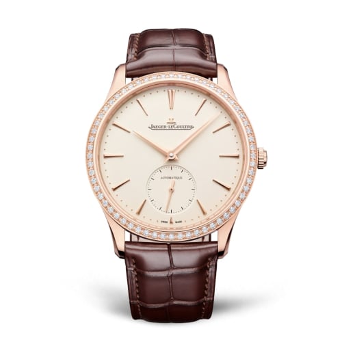 Jaeger-LeCoultre Master Ultra Thin Small Seconds Pink Gold - Diamond / Eggshell / Alligator