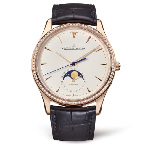 Jaeger-LeCoultre Master Ultra Thin Moon Pink Gold / Diamond / Eggshell / Alligator