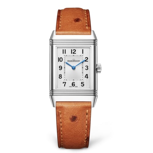 Jaeger-LeCoultre Reverso Classic Medium Thin Stainless Steel / Silver / Ostrich