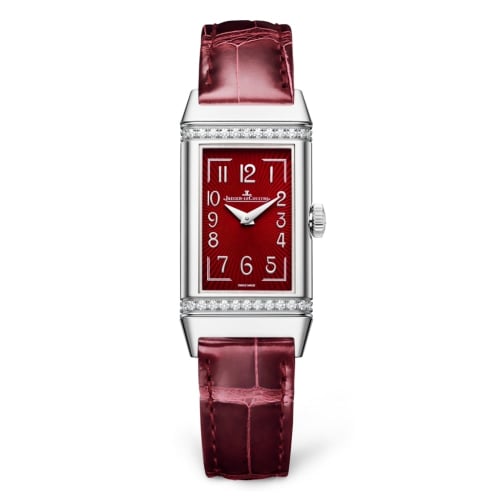 Jaeger-LeCoultre Reverso One Monoface Stainless Steel / Diamond / Red / Alligator