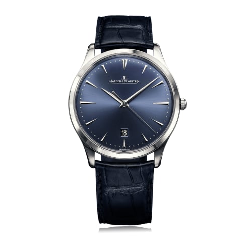 Jaeger-LeCoultre Master Ultra Thin Date Stainless Steel / Bucherer Blue