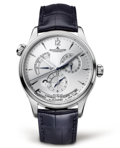 Jaeger-LeCoultre Master Geographic Stainless Steel / Silver / Alligator