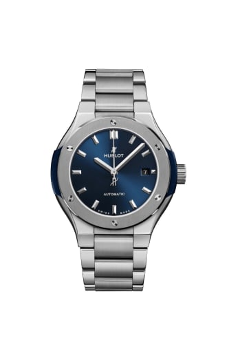 Hublot Classic Fusion 33 Titanium / Blue / Bracelet