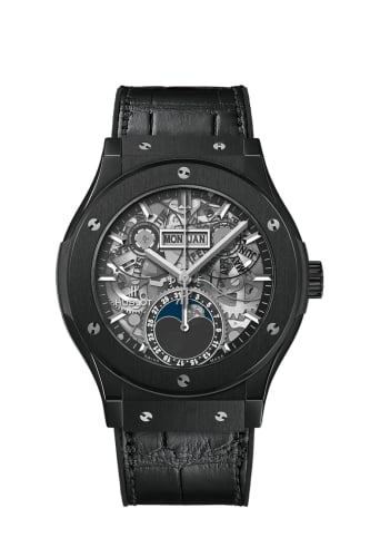 Hublot Classic Fusion Aerofusion Moonphase Black Magic / Alligator