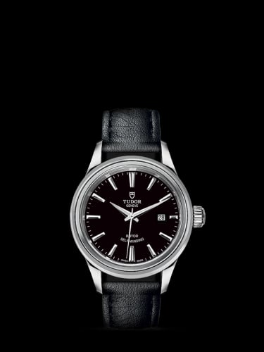Tudor Style 28 Stainless Steel / Black / Strap