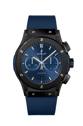 Hublot Classic Fusion 42 Chronograph Ceramic / Blue / Rubber