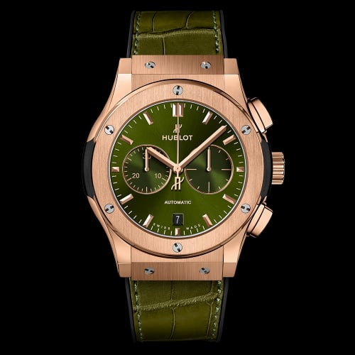 Hublot Classic Fusion 42 Chronograph King Gold / Green / Alligator