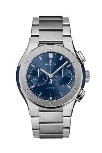 Hublot Classic Fusion 42 Chronograph Titanium / Blue / Bracelet