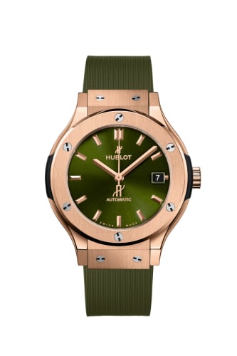 Hublot Classic Fusion 38 King Gold / Green / Alligator