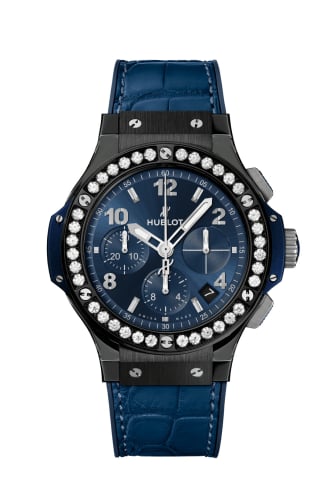 Hublot Big Bang Original 41 Ceramic - Diamond / Blue / Alligator