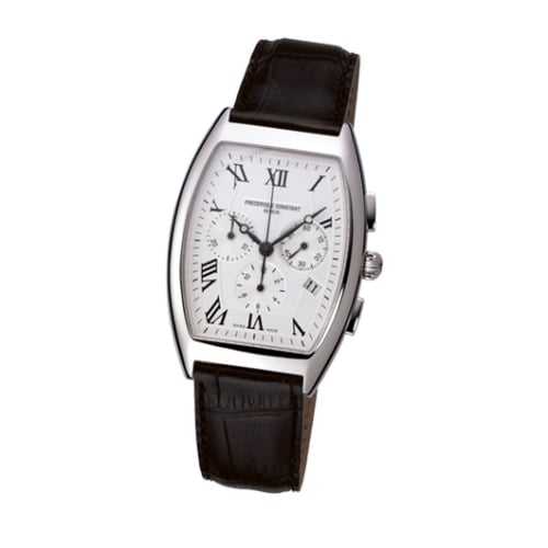 Frederique Constant Art Deco Tonneau Chrono Quartz Stainless Steel / Silver