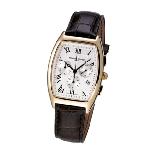 Frederique Constant Art Deco Tonneau Chrono Quartz Yellow Gold / Silver