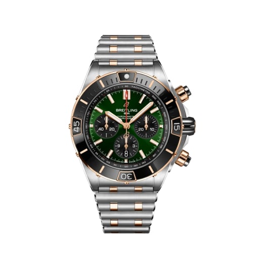 Breitling Super Chronomat B01 44 Stainless Steel - Red Gold / Green / Rouleaux
