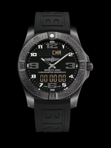 Breitling Aerospace Evo Night Mission / Black / Rubber / Folding