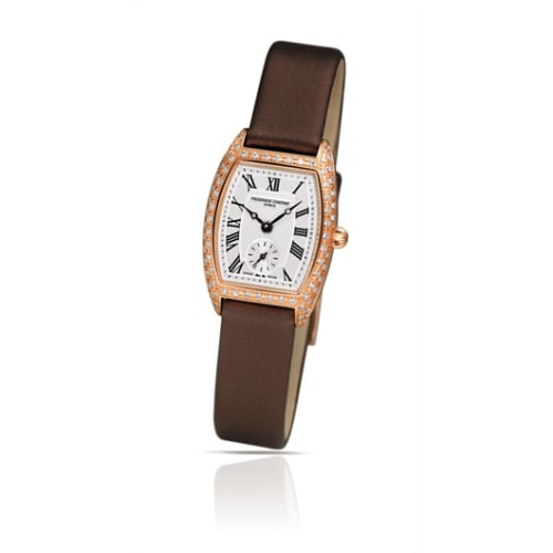 Frederique Constant Art Deco Tonneau Small Second Yellow Gold - Diamond / Silver