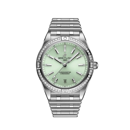 Breitling Chronomat Automatic 36 Stainless Steel - Diamond / Green / Rouleaux